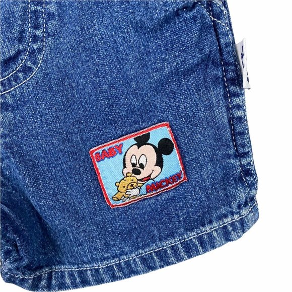 Vintage 90s Baby Mickey Shortalls 0-3 months Spell - Picture 2 of 9